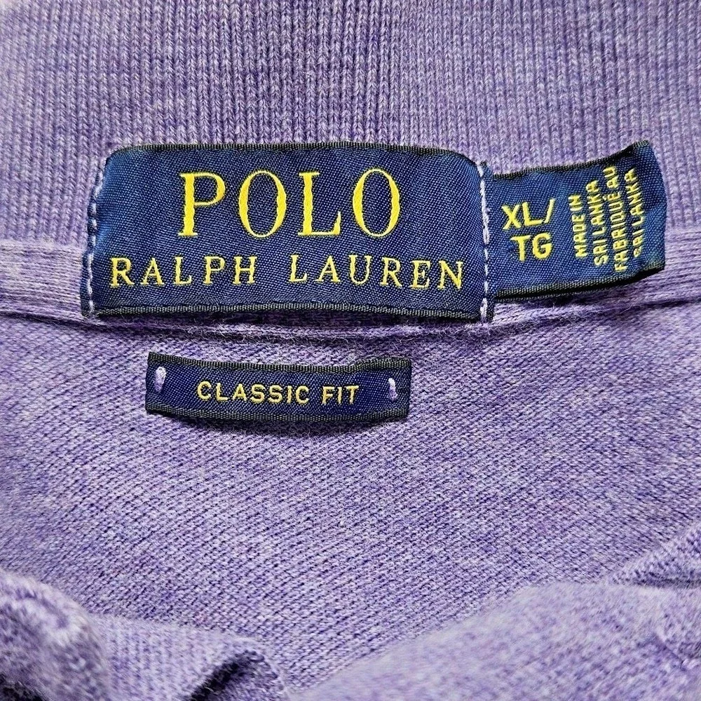 Polo Ralph Lauren Men's XL Classic Fit Mesh Polo Shirt Purple‎ Green Pony Logo